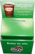 Cardboard ballot box with header